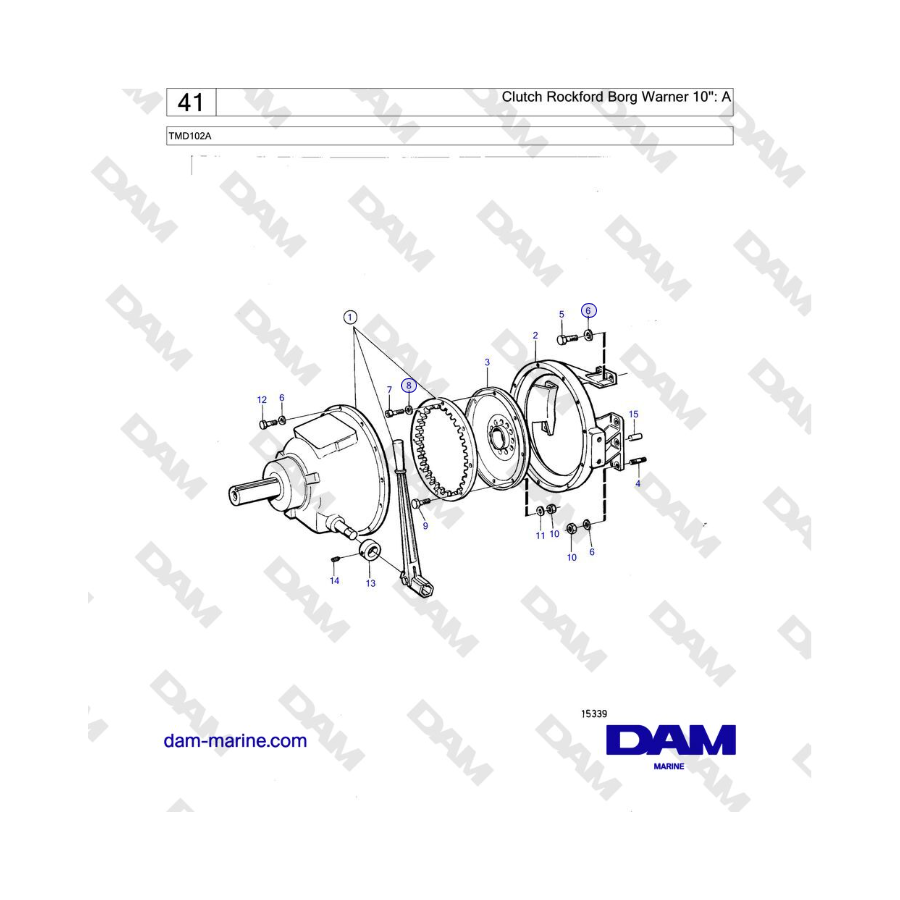 Volvo Penta TMD102A - Embrague Rockford Borg Warner 10'': A 