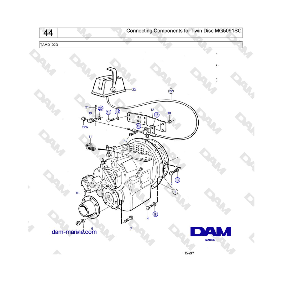 Volvo Penta TAMD102D - Connecting Components for Twin Disc MG5091SC