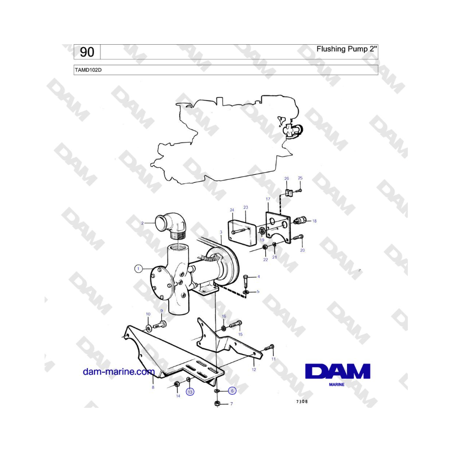 Volvo Penta TAMD102D - Bomba de descarga de 2''