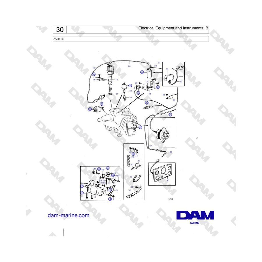 Volvo Penta AQ311B - Equipos e instrumentos eléctricos: B