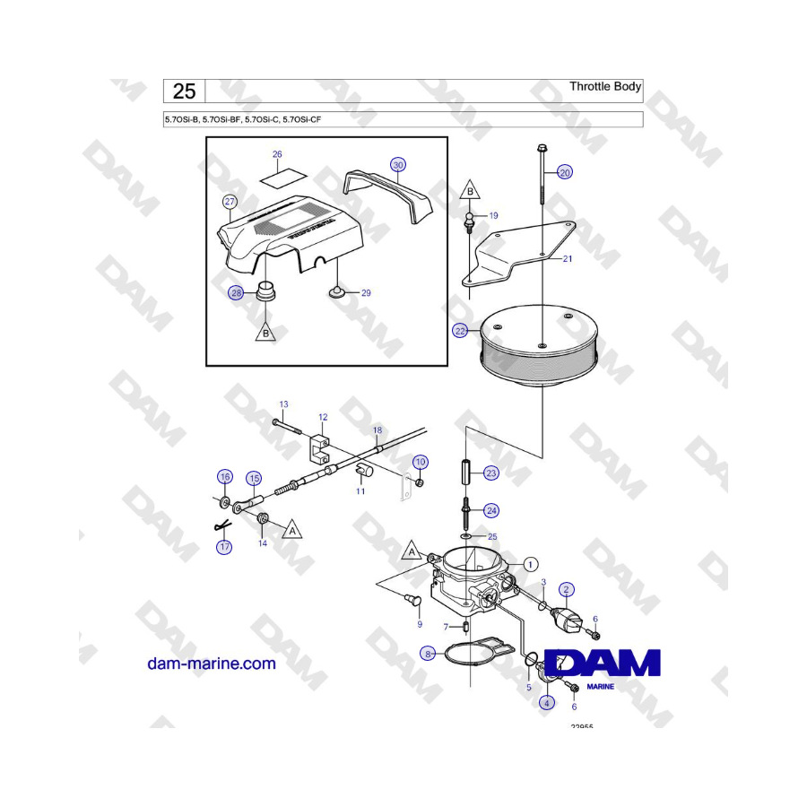 Volvo Penta 5.7L GI-C / 5.7L GI-D - Corpo farfallato 