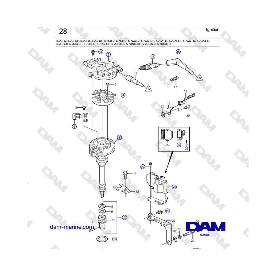 Volvo Penta 5.7L GI-C / 5.7L GI-D - Accensione
