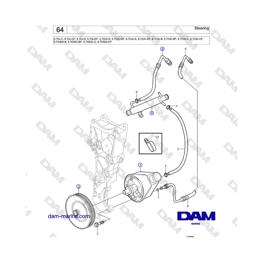 Volvo Penta 5.7L GI-C / 5.7L GI-D - Dirección