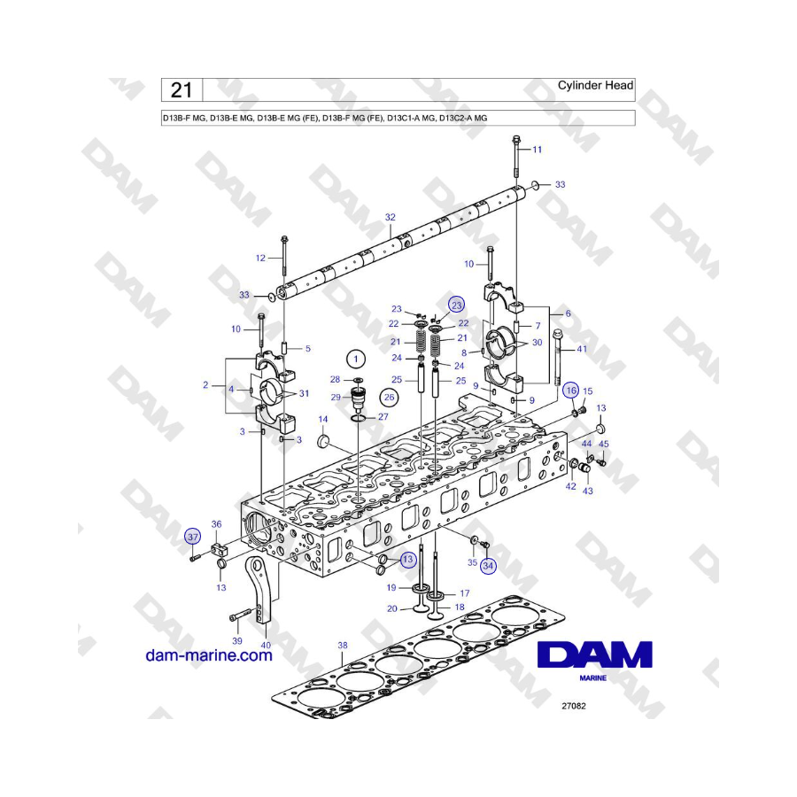Volvo Penta D13B - Culata