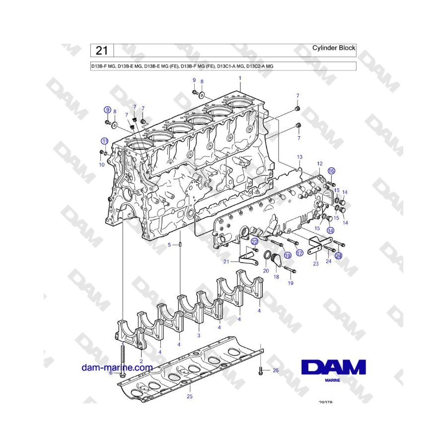 Volvo Penta D13B - Bloque de cilindros