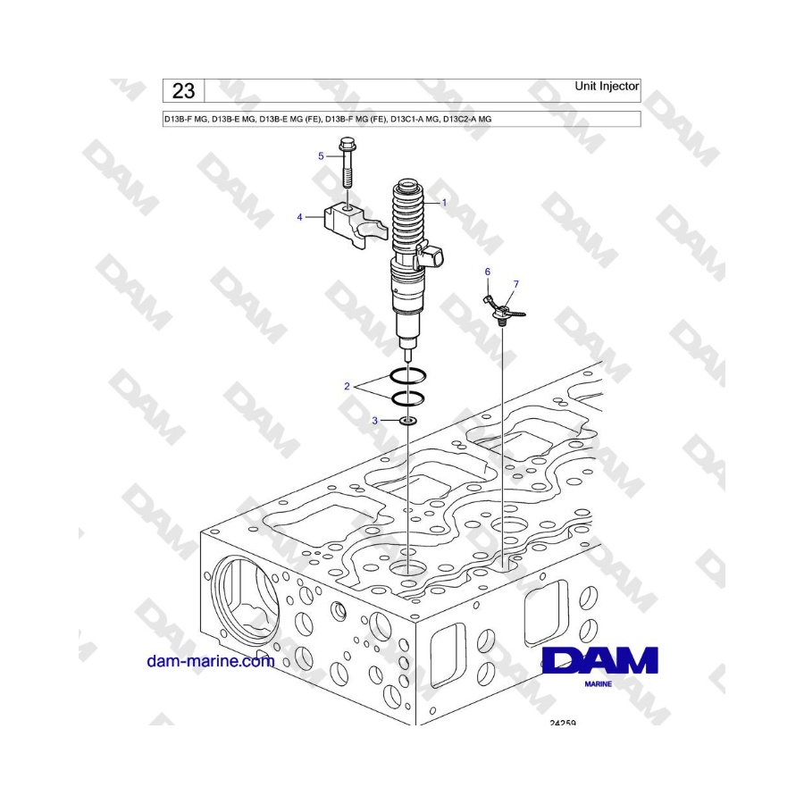 Volvo Penta D13B - Inyector unitario