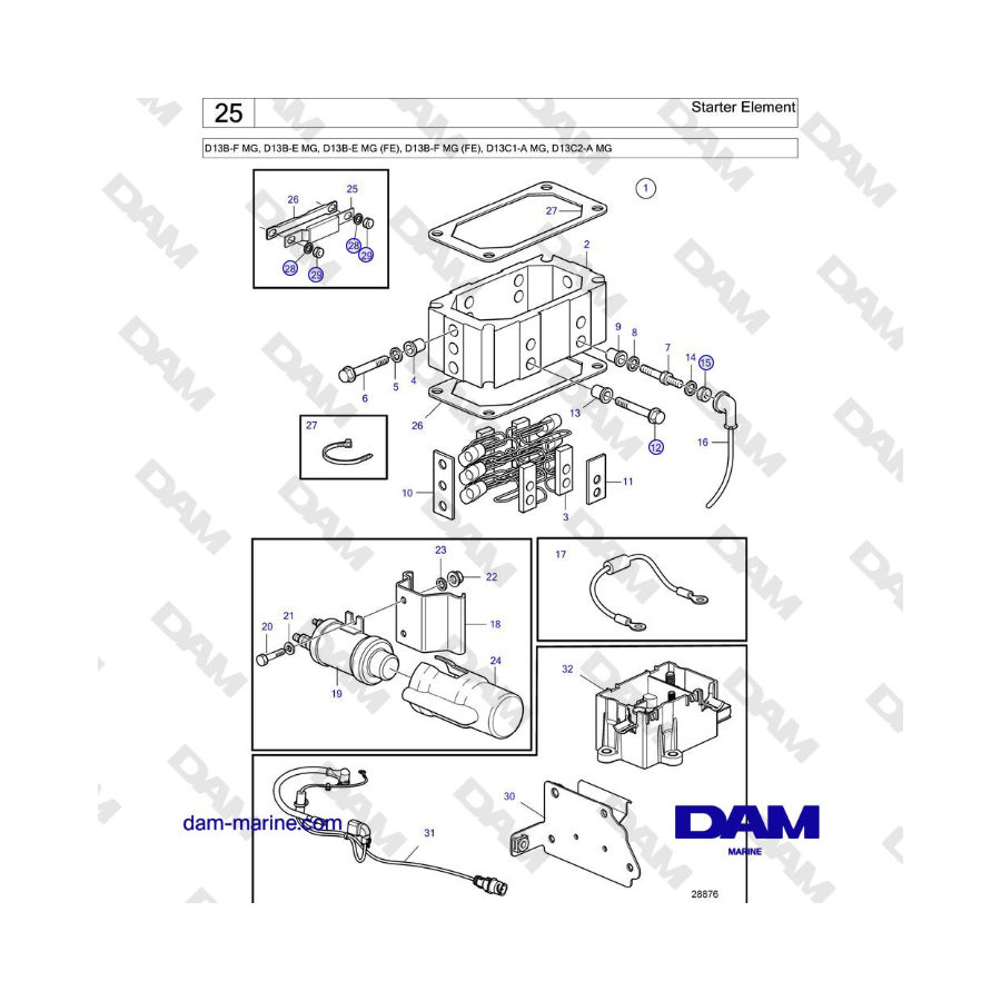 Volvo Penta D13B - Starter Element