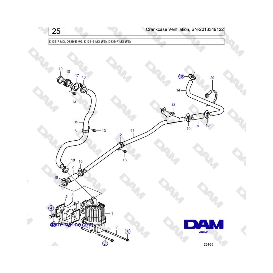 Volvo Penta D13B - Crankcase Ventilation