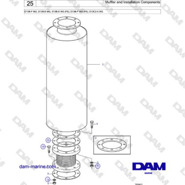 Volvo Penta D13B - Muffler...