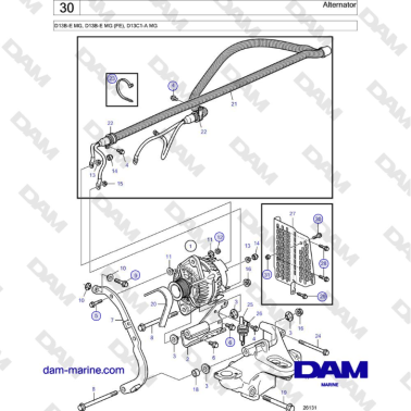 Volvo Penta D13B - Alternator