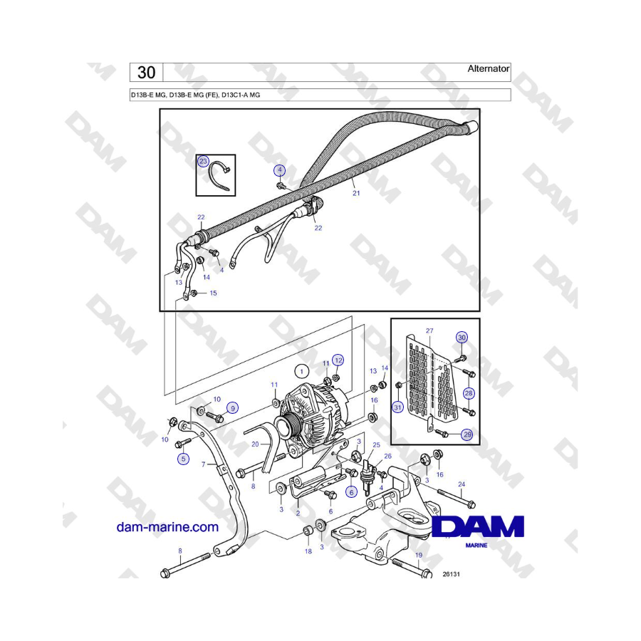 Volvo Penta D13B - Alternator