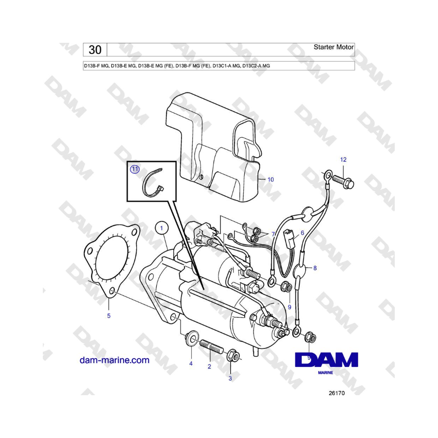 Volvo Penta D13B - Motor de arranque