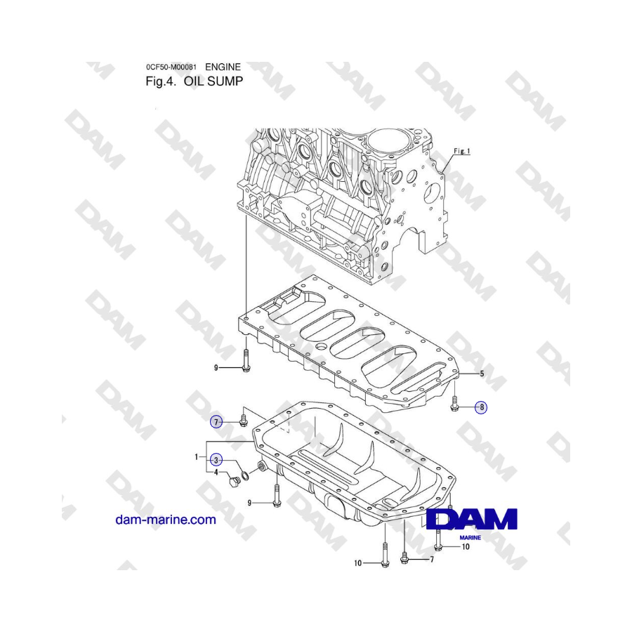 Yanmar 4JH45/4JH57 - Cárter de aceite