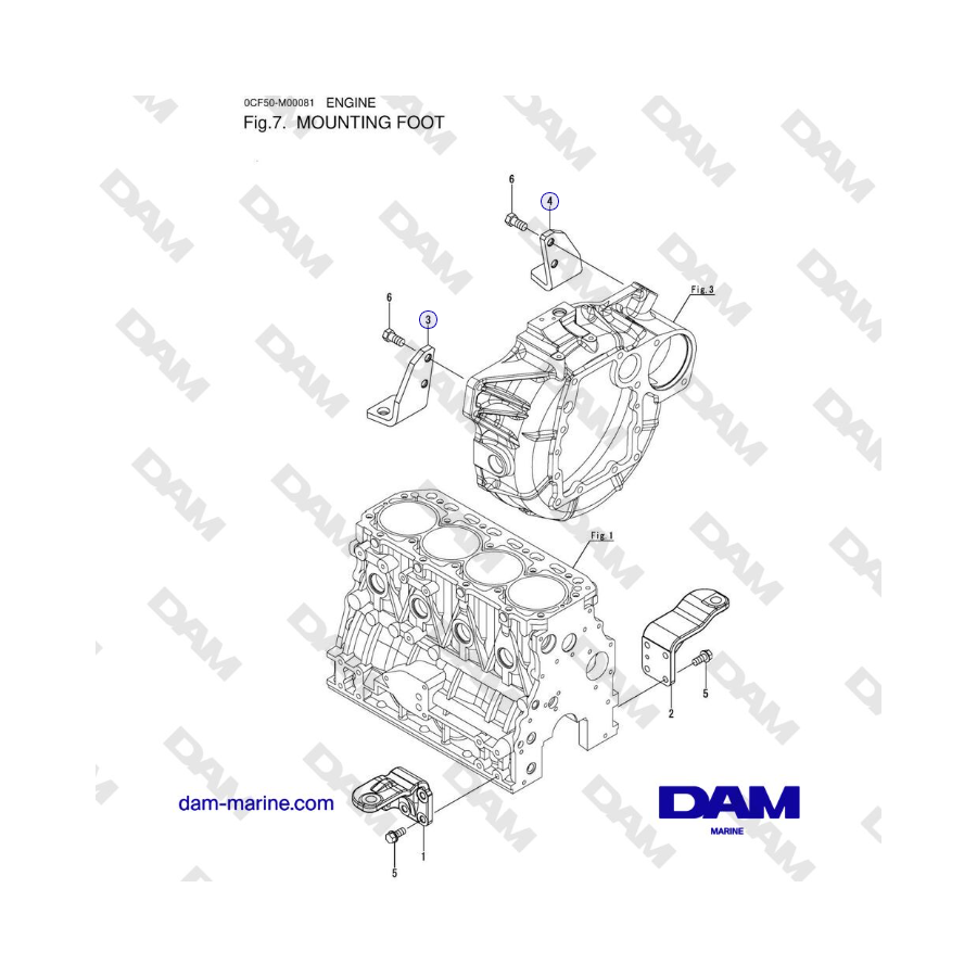 Yanmar 4JH45/4JH57 - PIE DE MONTAJE