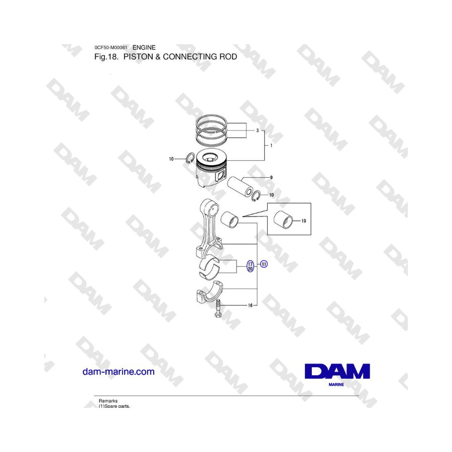 Yanmar 4JH45/4JH57 - PISTON & CONNECTING ROD