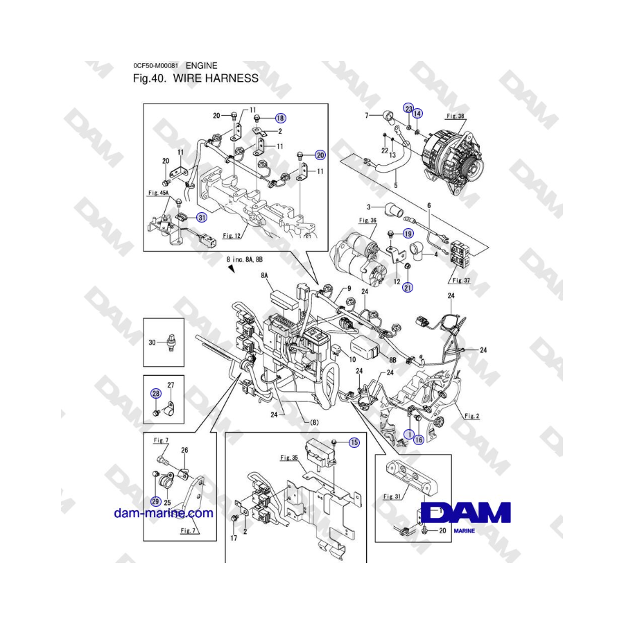 Yanmar 4JH45/4JH57 - ARNÉS DE CABLES