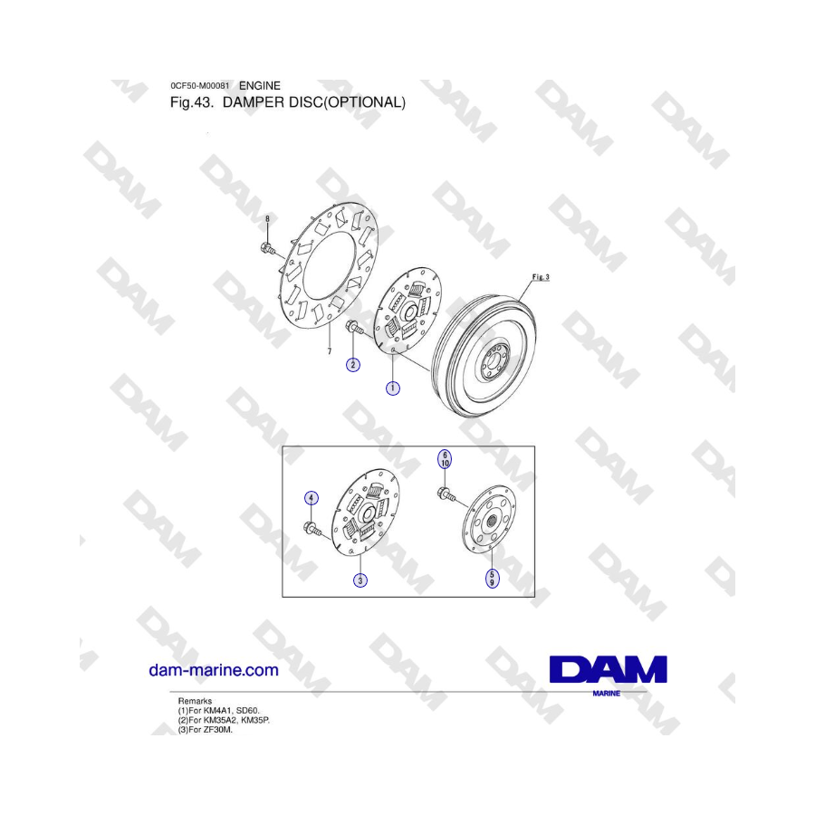 Yanmar 4JH45/4JH57 - DAMPER DISC(OPTIONAL)