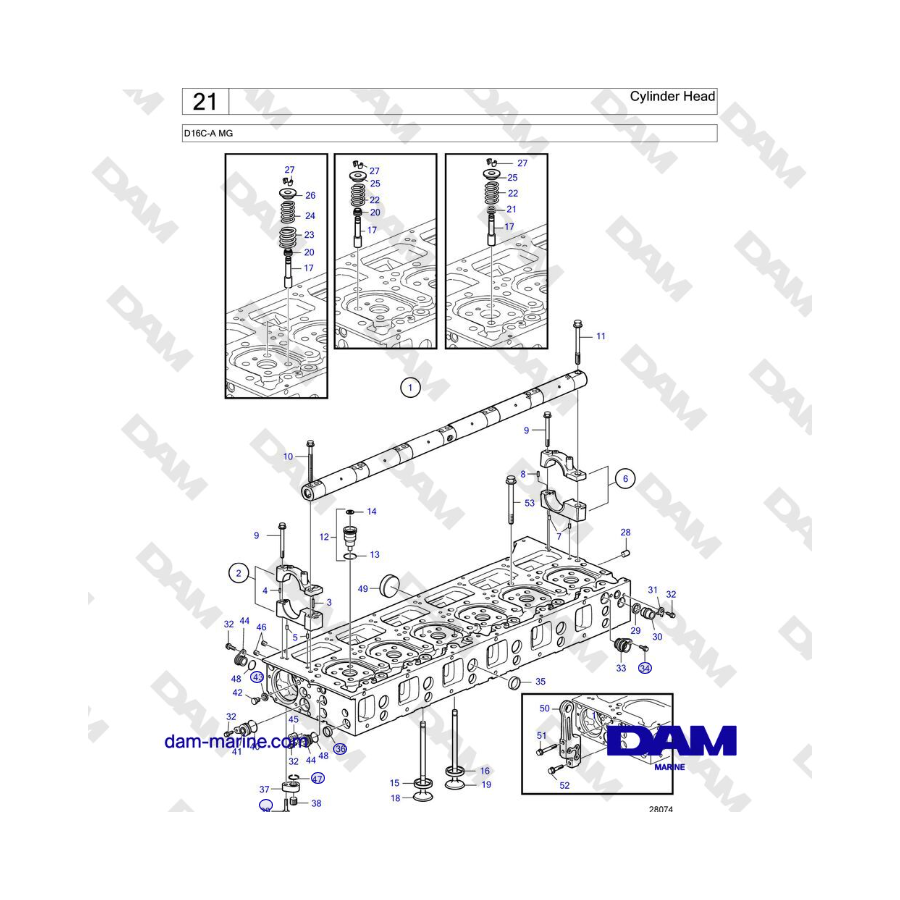 Volvo Penta D16C-A MG - Cylinder Head 