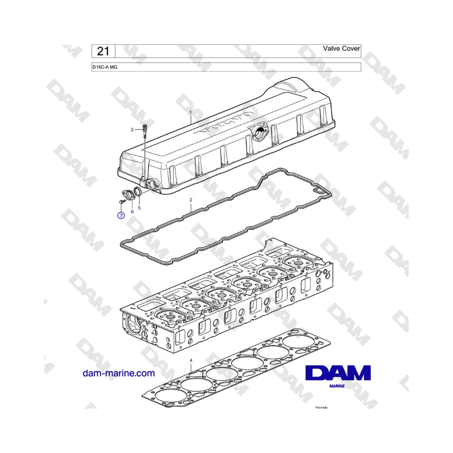Volvo Penta D16C-A MG - Coperchio valvole