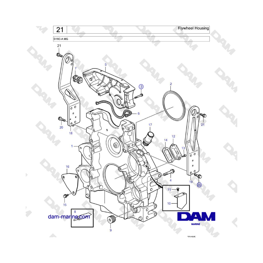 Volvo Penta D16C-A MG - Alloggiamento del volano 