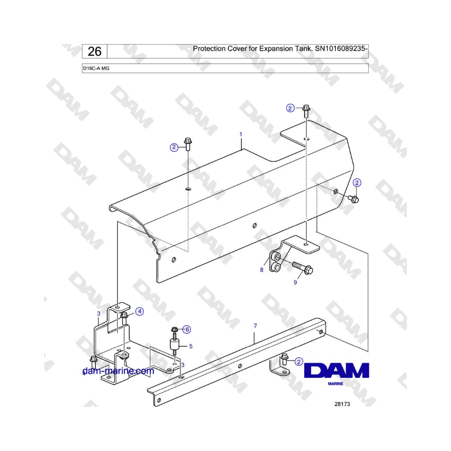 Volvo Penta D16C-A MG - Tapa protectora para depósito de expansión
