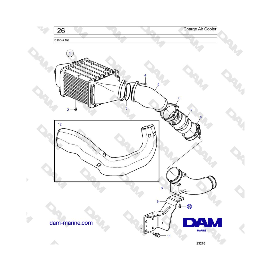Volvo Penta D16C-A MG - Charge Air Cooler