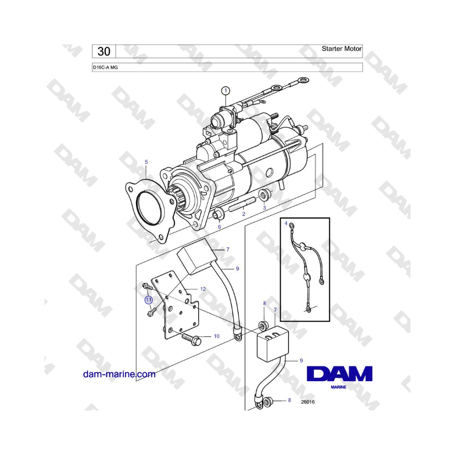 Volvo Penta D16C-A MG - Motorino di avviamento