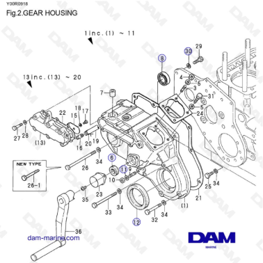 Yanmar 2QM15 - Caja de...