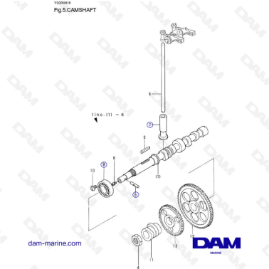 Yanmar 2QM15 - ÁRBOL DE LEVAS