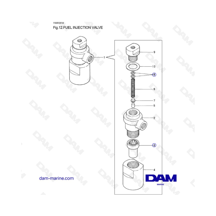 Yanmar 2QM15 - VÁLVULA DE INYECCIÓN DE COMBUSTIBLE