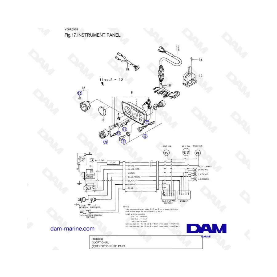 Yanmar 2QM15 - PANEL DE INSTRUMENTOS