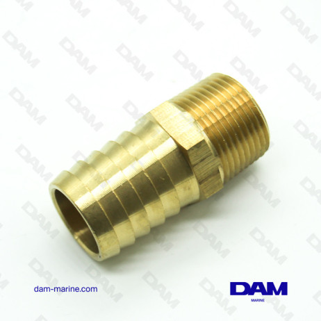 BRASS STRAIGHT WATER CONNECTOR - 3/4 X 25MM