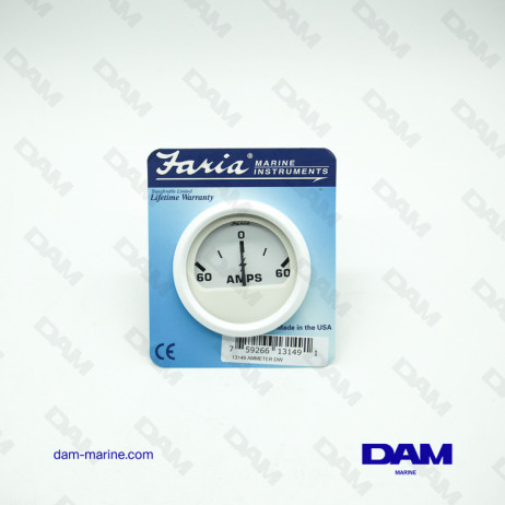 WHITE AMMETER VOLTAGE INDICATOR 60 AMPS