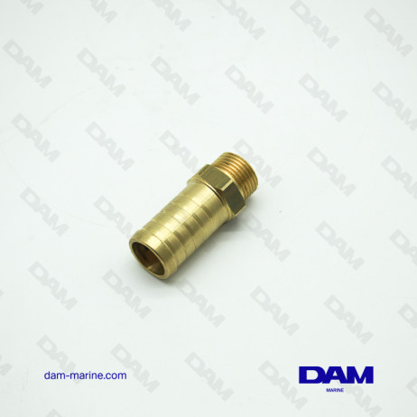 BRASS STRAIGHT WATER CONNECTOR - 3/8 X 17MM