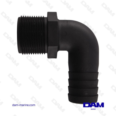 PLASTIC 90° ELBOW WATER FITTING - 1"1/4 BSP X 32MM