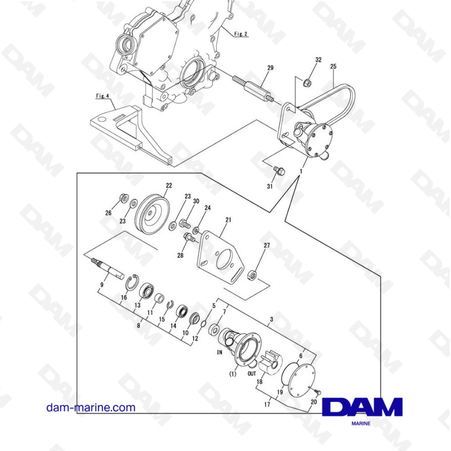 Pompe à Eau De Mer Pour Moteur Yanmar 3JH/4JH – Remplacement Johnson, JMP