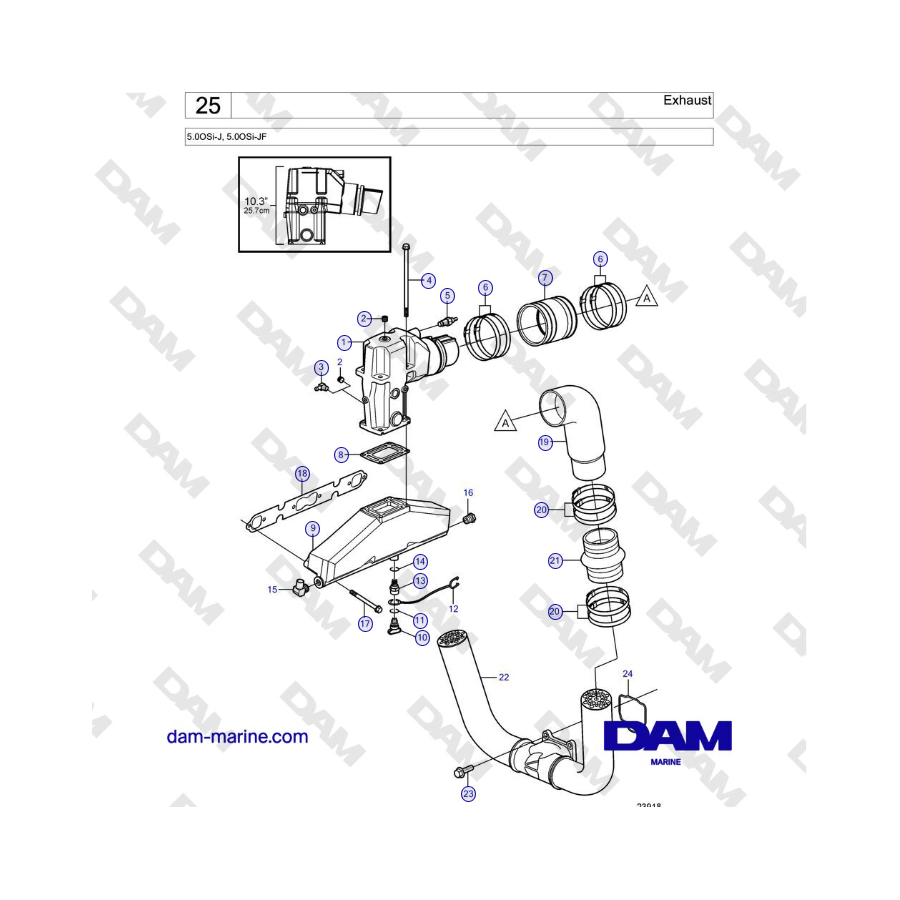 Volvo Penta 5.0OSi-J, 5.0OSi-JF - Escape