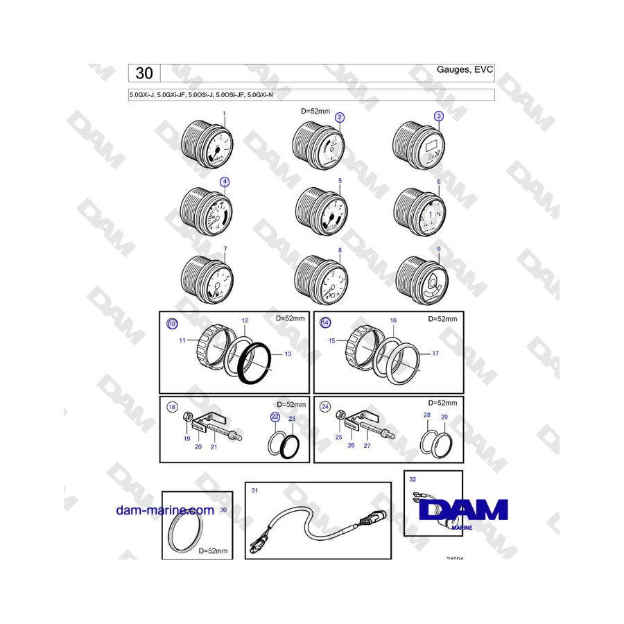 KIT ANODES ALU PLAQUETTES @2 HONDA BF8-50HP