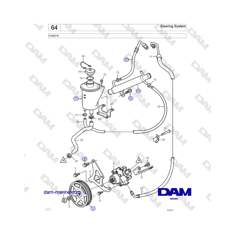 Volvo Penta 5.0GXi-N - Sistema di sterzo