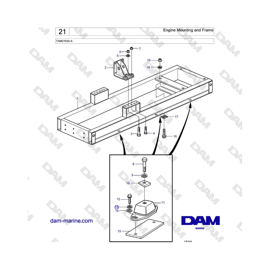 Volvo Penta TAMD163A-A - Engine Mounting and Frame