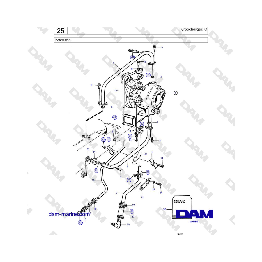 Volvo Penta TAMD163P-A - Turbocompresor: C