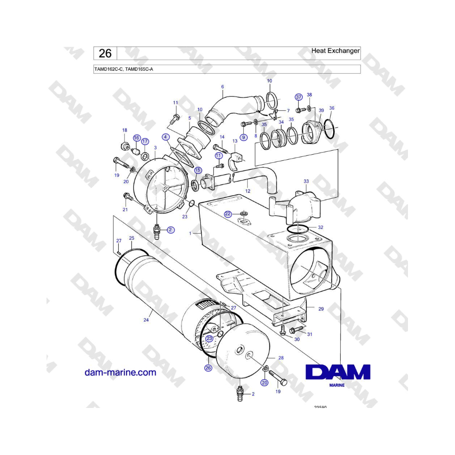 Volvo Penta TAMD162C-C, TAMD165C-A - Intercambiador de calor