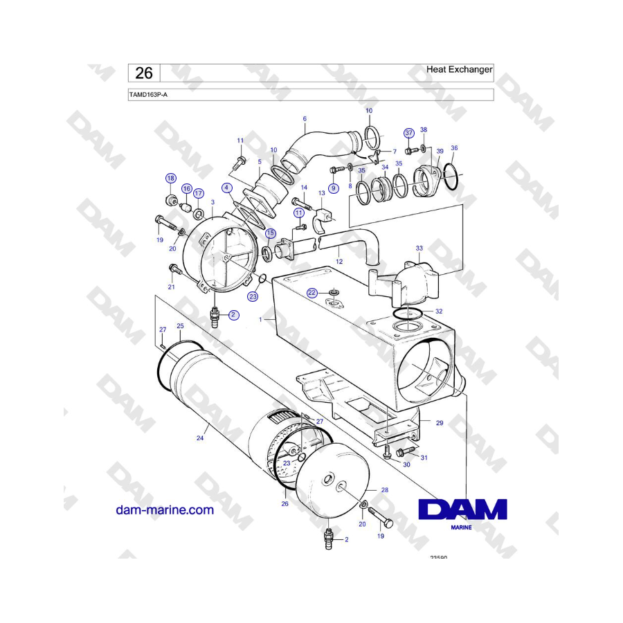 Volvo Penta TAMD163P-A - Intercambiador de calor 