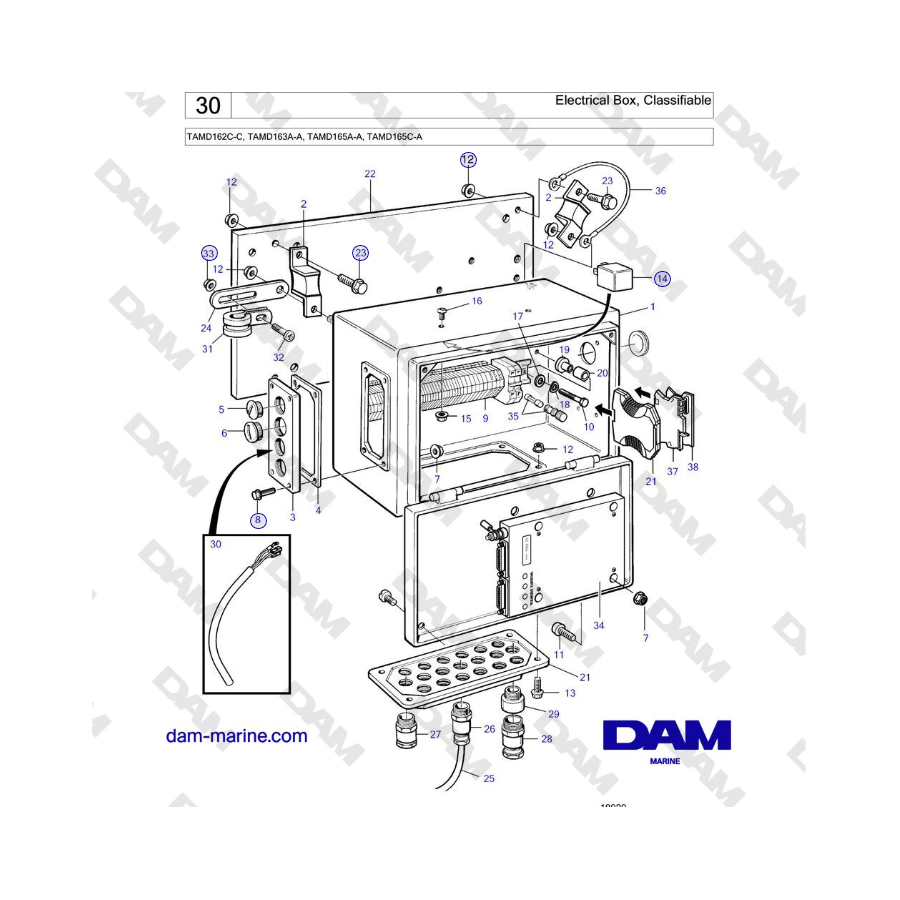 Volvo Penta TAMD162C-C, TAMD163A-A, TAMD165A-A, TAMD165C-A - Caja eléctrica clasificable 