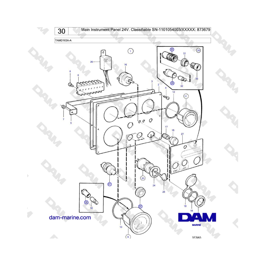 Volvo Penta TAMD163A-A - Panel de instrumentos principal 24V