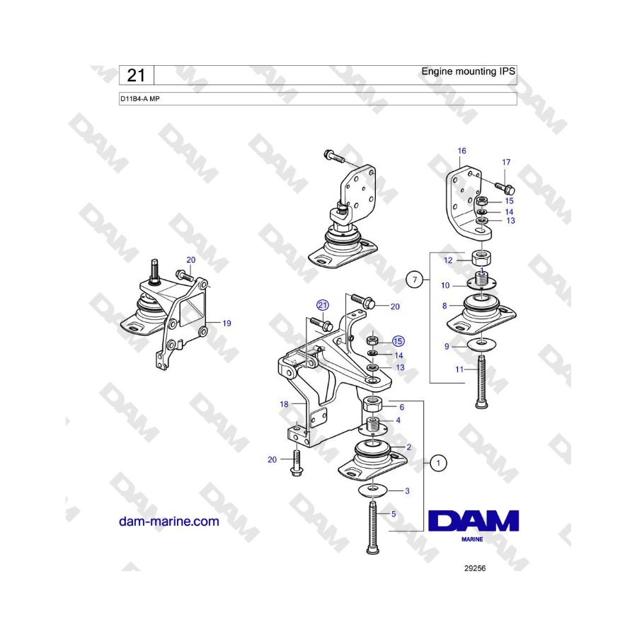 Volvo Penta D11B4-A MP - Montaje del motor IPS