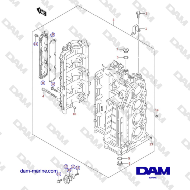 Suzuki DF100 - CYLINDER BLOCK