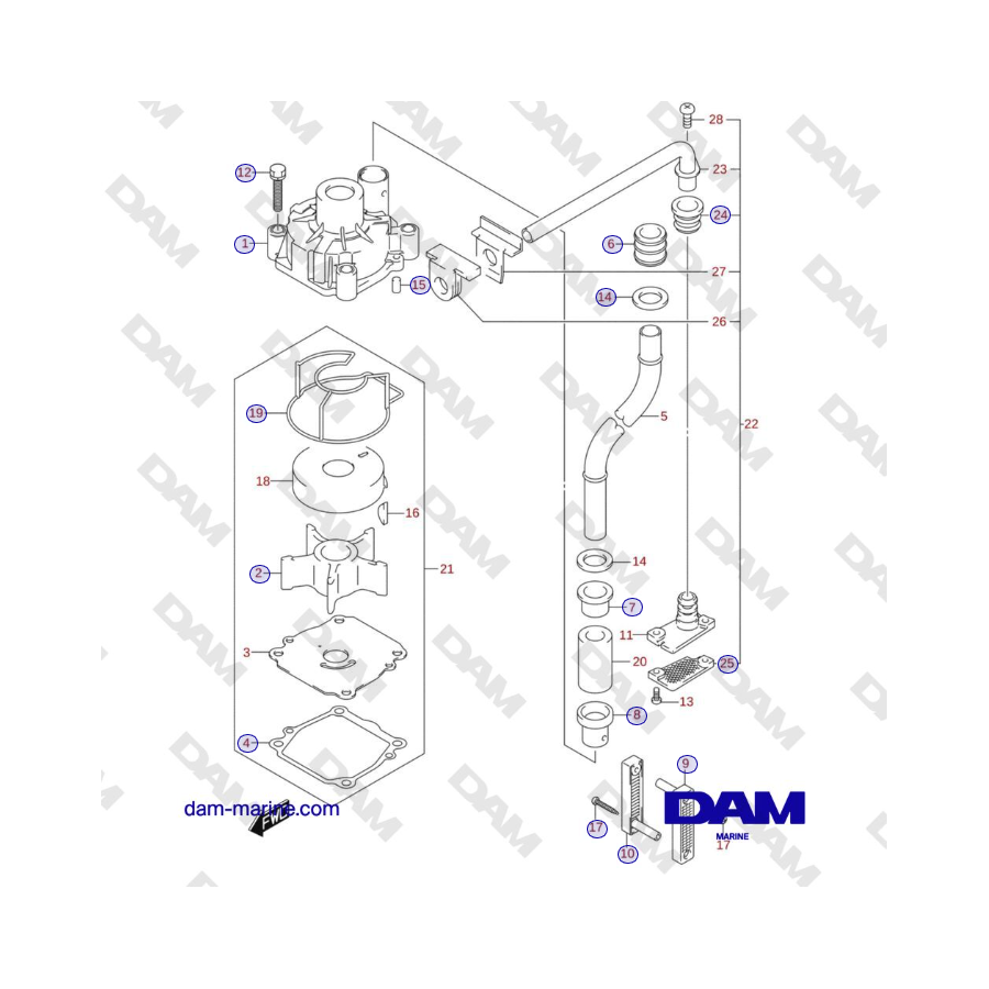 Suzuki DF100 - BOMBA DE AGUA (E40)