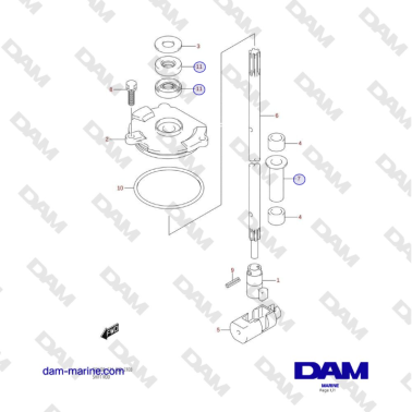 Suzuki DF100 - SHIFT ROD