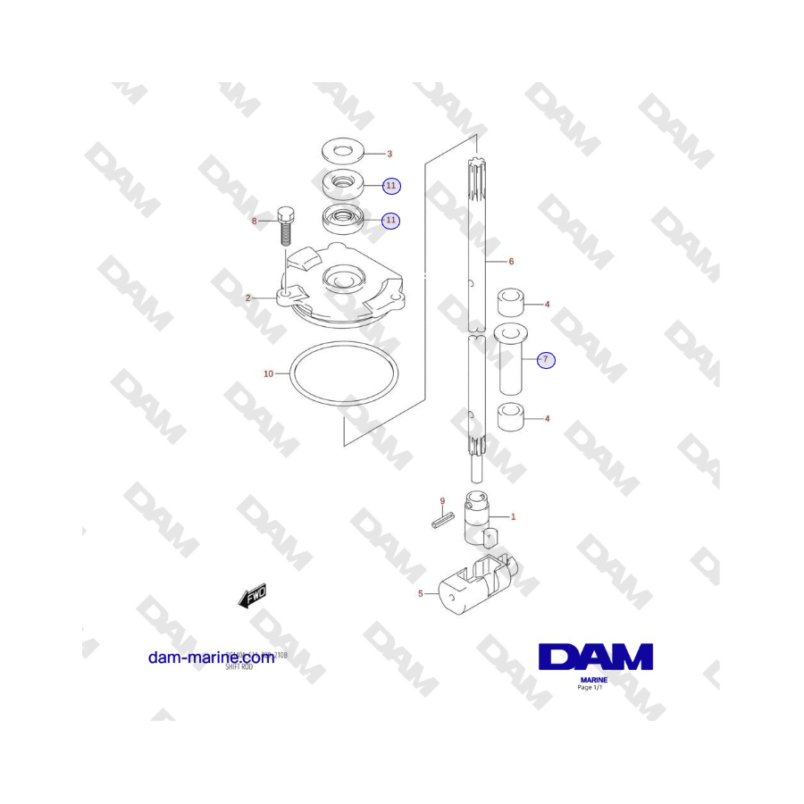 Suzuki DF100 - VARILLA DE CAMBIOS